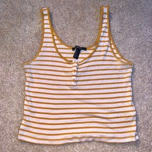 yellow stripped crop top